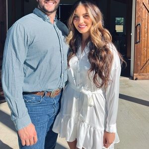 Zara white satin dress